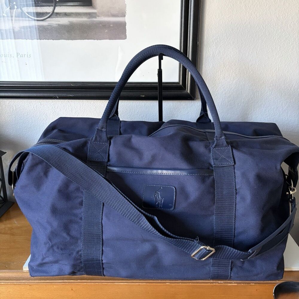 Vintage Polo Ralph Lauren Travel Duffle Bag in Navy